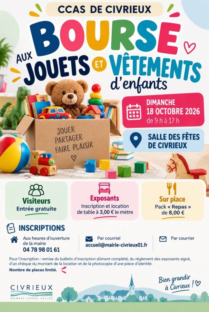 🧸 Bourse aux jouets & vêtements d’enfants de Civrieux.