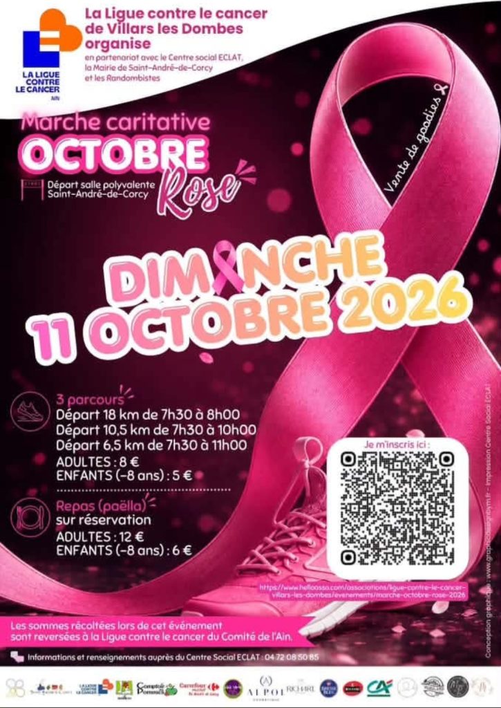 Marche caritative Octobre Rose – Saint-André-de-Corcy – Villars-les-Dombes
