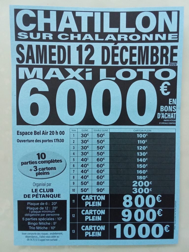 Grand Maxiloto à Châtillon-sur-Chalaronne