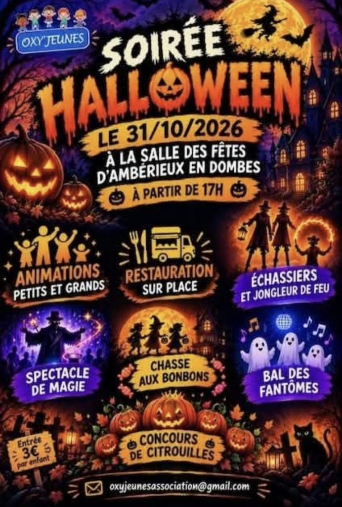 Soirée Halloween à Ambérieux-en-Dombes 🎃