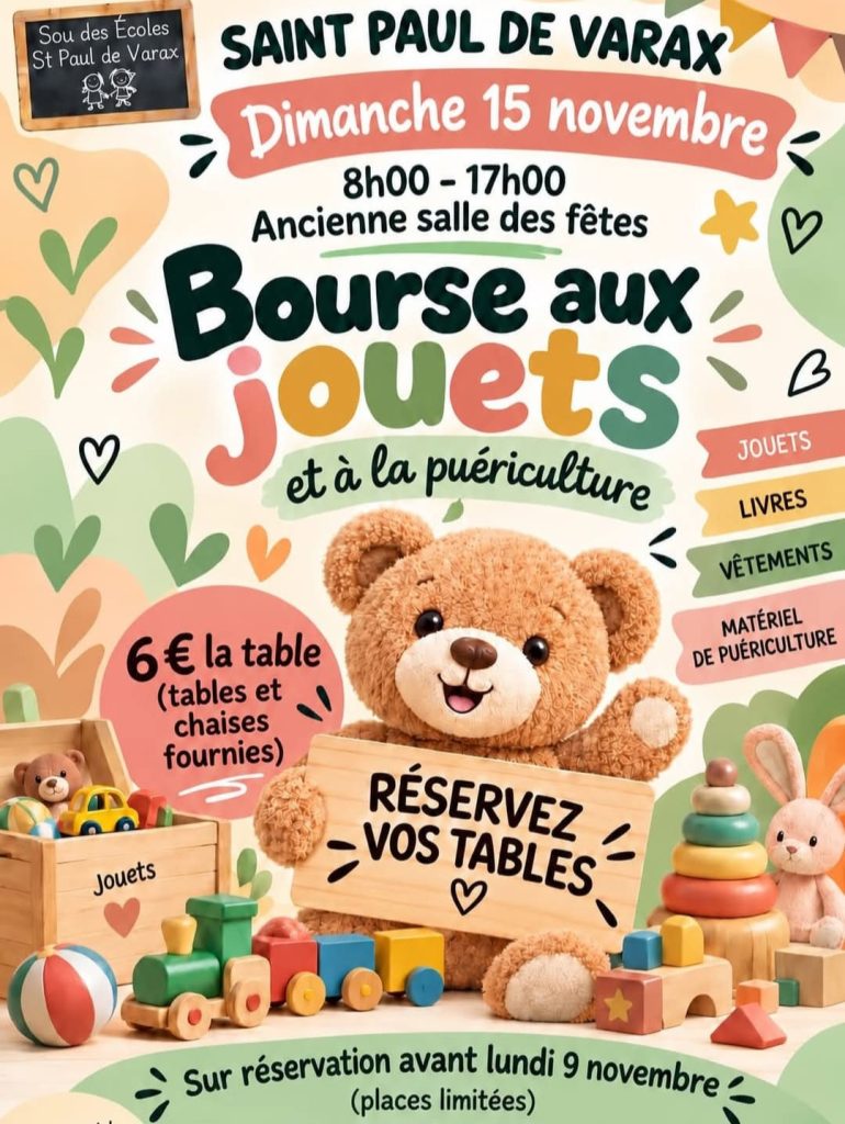 Bourse aux jouets et à la puériculture – Saint-Paul-de-Varax