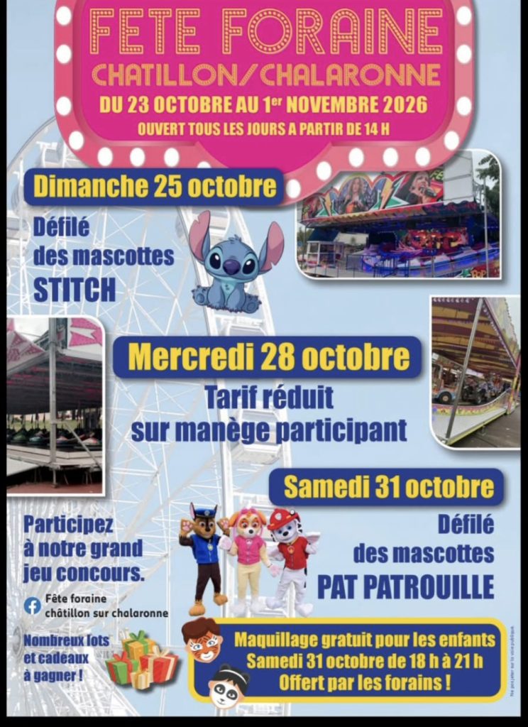 🎡🎠 FÊTE FORAINE À CHÂTILLON-SUR-CHALARONNE ! 🎠🎡