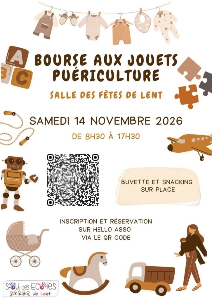 🧸👶 Bourse aux jouets et articles de puériculture à Lent !