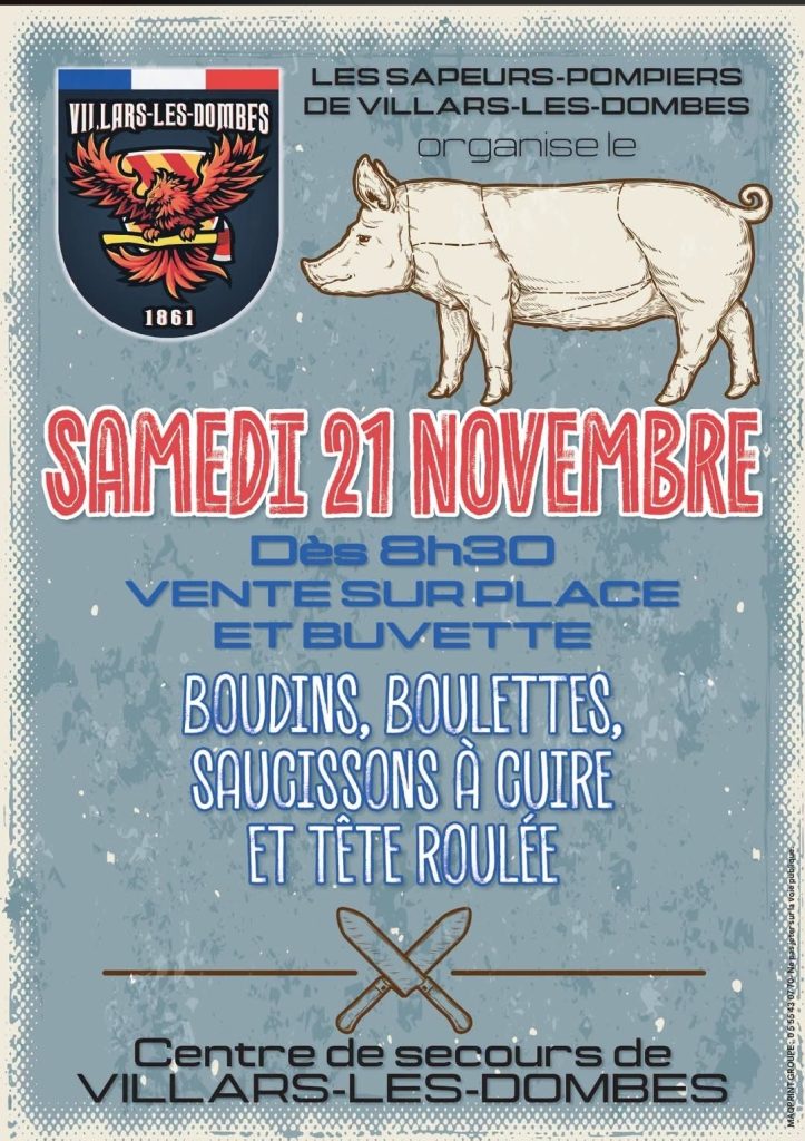 🚒 La traditionnelle vente de boudins des sapeurs-pompiers de Villars-les-Dombes !